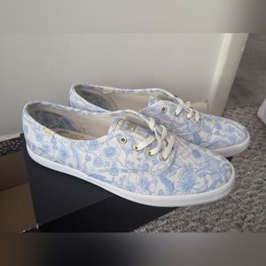 Blue and White Floral Rifle Paper Co Keds Size 8